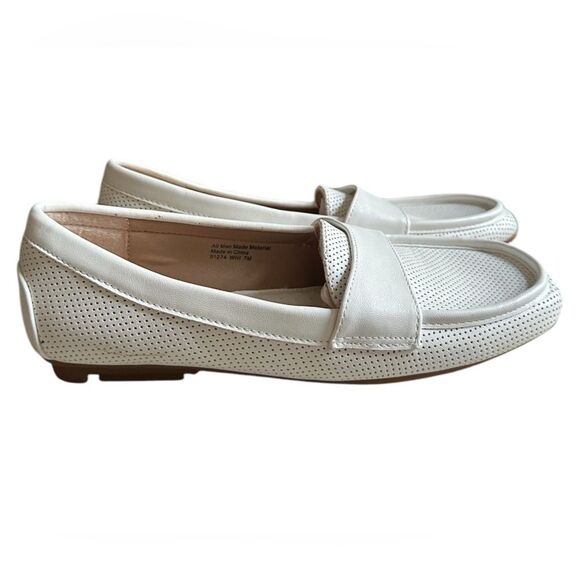 Boston Design Studio Sz 7M White Round Toe Driving Loafers Flats Women 91274 - Picture 3 of 10